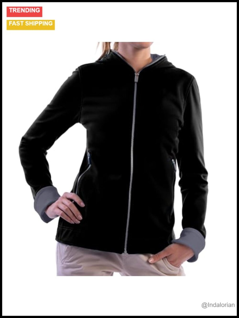 Women's Zip-Up Travel Hoodie with 18 Pockets, Hidden Storage, Lightweight